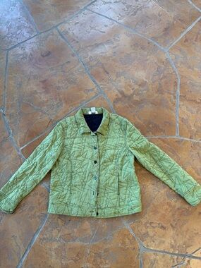 Vintage Dorman 100% silk Light Green geometric Quilted Women's Jacket